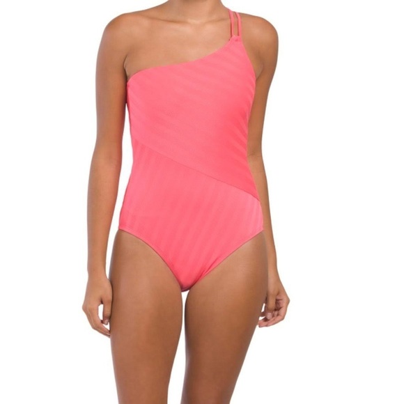 La Blanca | Coral Linea Costa One Shoulder One-piece Swimsuit Size 10 NEW - Picture 7 of 7